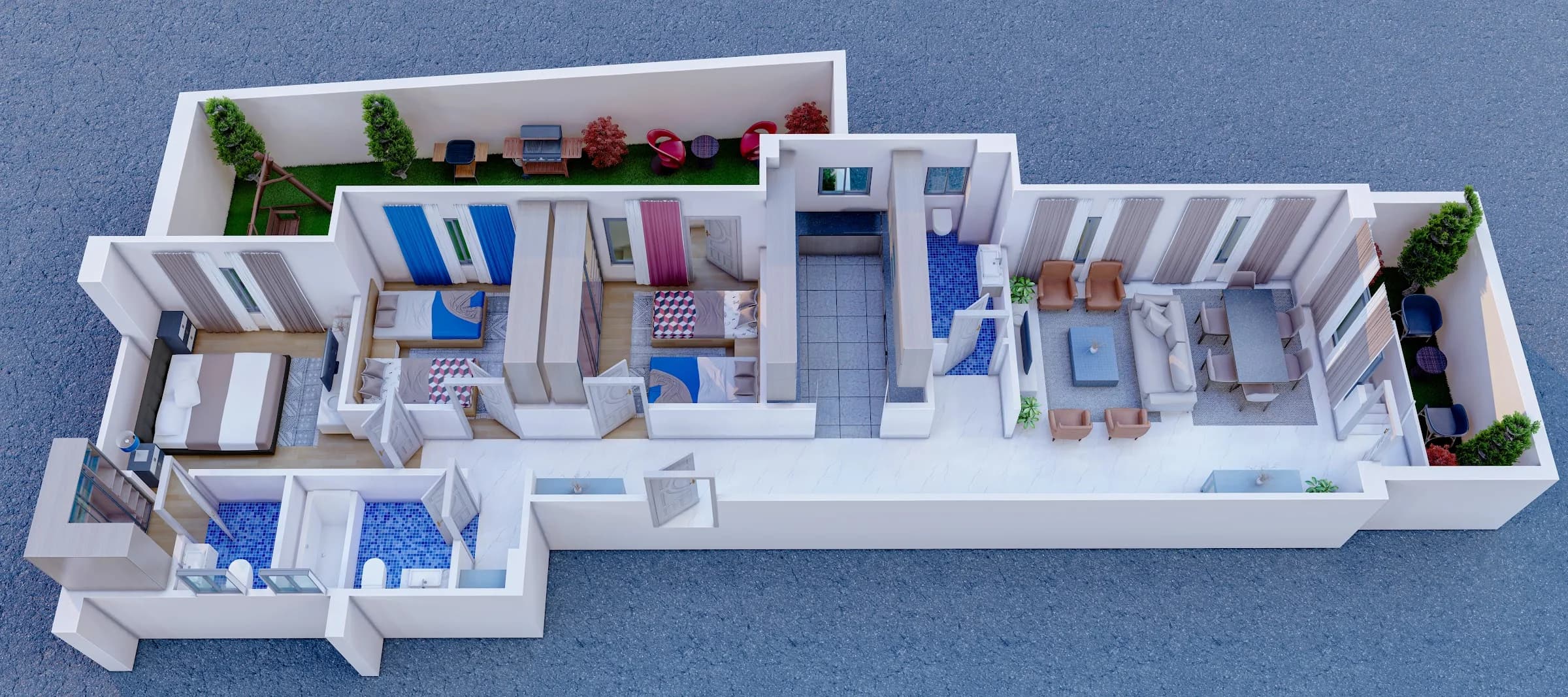 Floor plan — 286 m² 3-bedroom apartment at G85