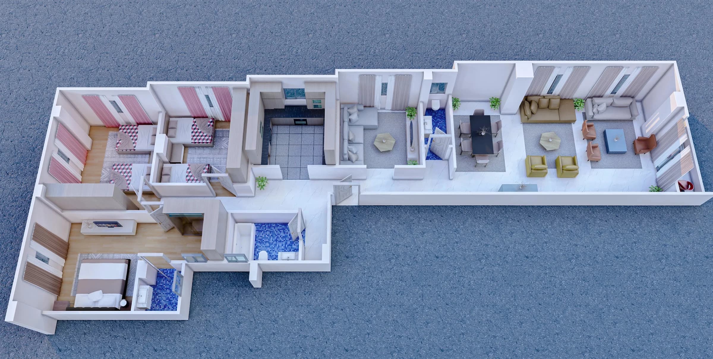 Floor plan — 254 m² 4-bedroom apartment at G85